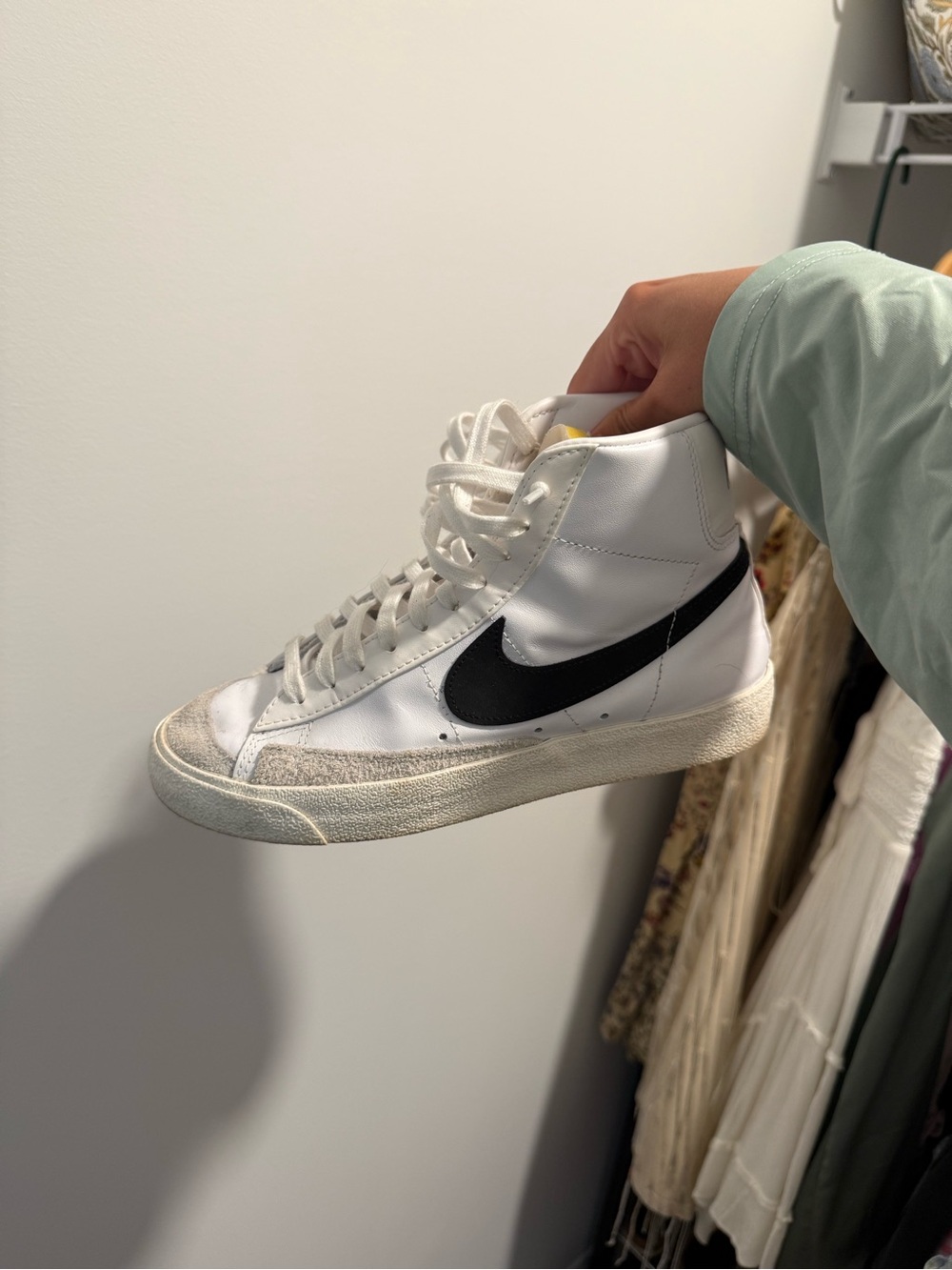 Nike White and Black High-Top Sneakers